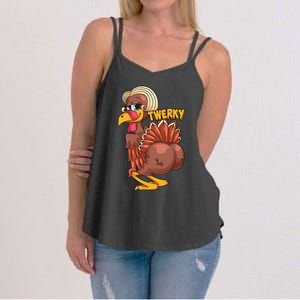 Funny Twerky Dance Cute Love Twerk Dancing Thanksgiving Gift Women's Strappy Tank