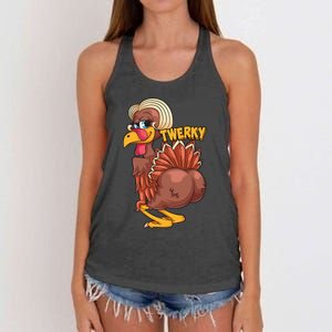 Funny Twerky Dance Cute Love Twerk Dancing Thanksgiving Gift Women's Knotted Racerback Tank