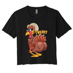 Funny Twerky Dance Cute Love Twerk Dancing Thanksgiving Gift Women's Crop Top Tee