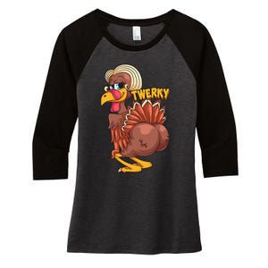 Funny Twerky Dance Cute Love Twerk Dancing Thanksgiving Gift Women's Tri-Blend 3/4-Sleeve Raglan Shirt