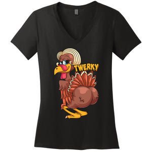 Funny Twerky Dance Cute Love Twerk Dancing Thanksgiving Gift Women's V-Neck T-Shirt