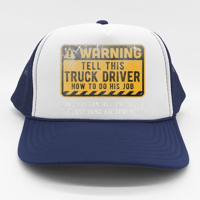 Funny Truck Driver  Warning Trucker Hat