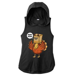 Funny Thanksgiving Day Fake Cat Turkey Meow Animal Farmer  Ladies PosiCharge Tri-Blend Wicking Draft Hoodie Tank