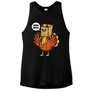 Funny Thanksgiving Day Fake Cat Turkey Meow Animal Farmer  Ladies PosiCharge Tri-Blend Wicking Tank