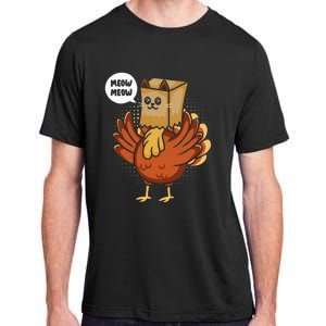 Funny Thanksgiving Day Fake Cat Turkey Meow Animal Farmer  Adult ChromaSoft Performance T-Shirt