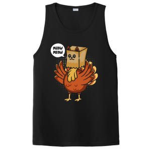 Funny Thanksgiving Day Fake Cat Turkey Meow Animal Farmer  PosiCharge Competitor Tank