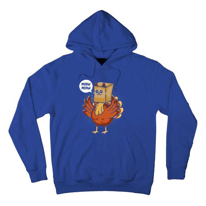 Funny Thanksgiving Day Fake Cat Turkey Meow Animal Farmer  Hoodie