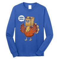 Funny Thanksgiving Day Fake Cat Turkey Meow Animal Farmer  Long Sleeve Shirt