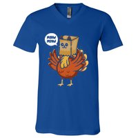 Funny Thanksgiving Day Fake Cat Turkey Meow Animal Farmer  V-Neck T-Shirt