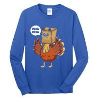 Funny Thanksgiving Day Fake Cat Turkey Meow Animal Farmer  Tall Long Sleeve T-Shirt