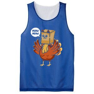 Funny Thanksgiving Day Fake Cat Turkey Meow Animal Farmer  Mesh Reversible Basketball Jersey Tank