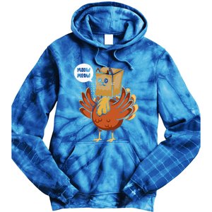 Funny Thanksgiving Day Fake Cat Turkey Meow Animal Farmer  Tie Dye Hoodie