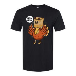 Funny Thanksgiving Day Fake Cat Turkey Meow Animal Farmer  Softstyle CVC T-Shirt