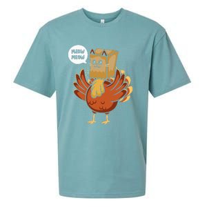 Funny Thanksgiving Day Fake Cat Turkey Meow Animal Farmer  Sueded Cloud Jersey T-Shirt