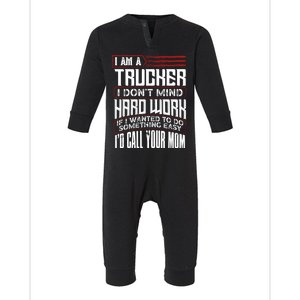 Funny Trucker Diesel Big Rig Semigifttrailer Truck Driver Gift Cute Gift Infant Fleece One Piece