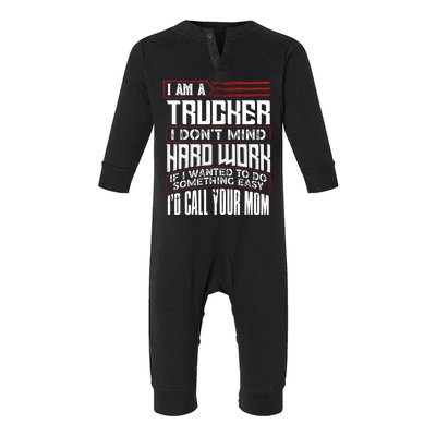 Funny Trucker Diesel Big Rig Semigifttrailer Truck Driver Gift Cute Gift Infant Fleece One Piece