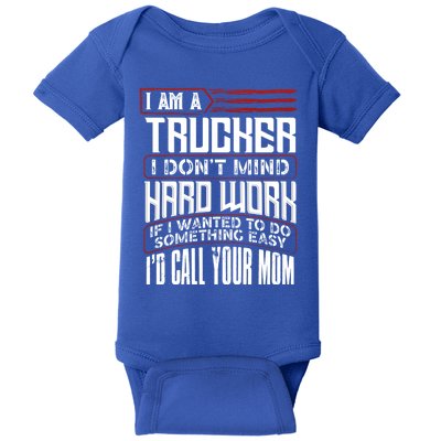 Funny Trucker Diesel Big Rig Semigifttrailer Truck Driver Gift Cute Gift Baby Bodysuit