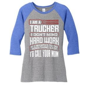 Funny Trucker Diesel Big Rig Semigifttrailer Truck Driver Gift Cute Gift Women's Tri-Blend 3/4-Sleeve Raglan Shirt