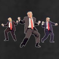 Funny Trump Dancing Dance Moves Rally Maga 7 Panel Mesh Trucker Snapback Hat