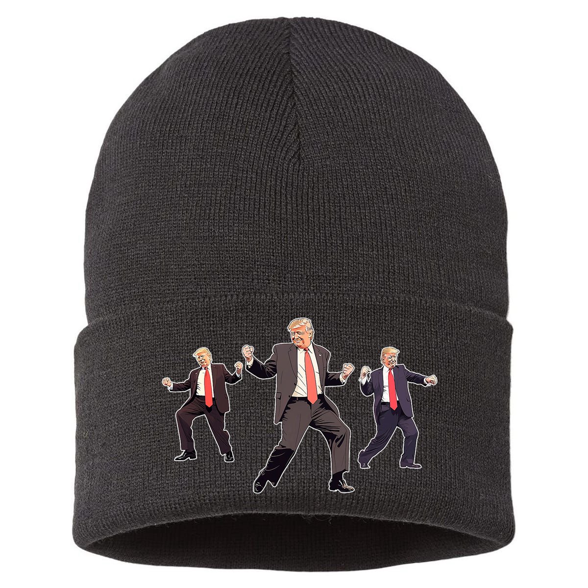 Funny Trump Dancing Dance Moves Rally Maga Sustainable Knit Beanie