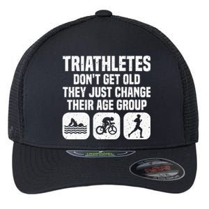 Funny Triathlon Design  Triathletes Swim Bike Run Flexfit Unipanel Trucker Cap