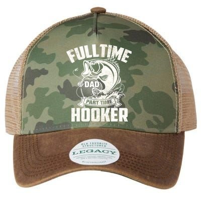 Full Time Dad Part Time Hooker Funny Father's Day Fishing Legacy Tie Dye Trucker Hat