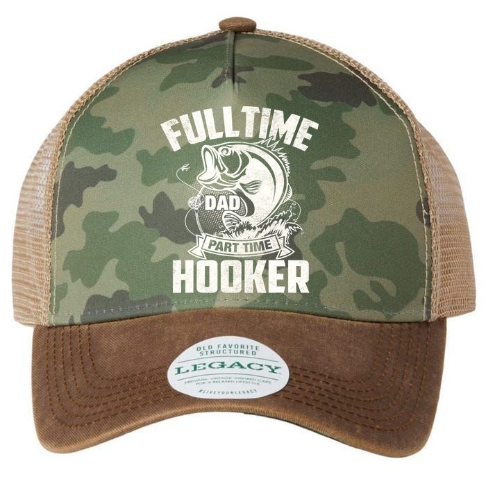 Full Time Dad Part Time Hooker Funny Father's Day Fishing Legacy Tie Dye Trucker Hat