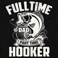 Full Time Dad Part Time Hooker Funny Father's Day Fishing Ladies PosiCharge Tri-Blend Wicking Tank