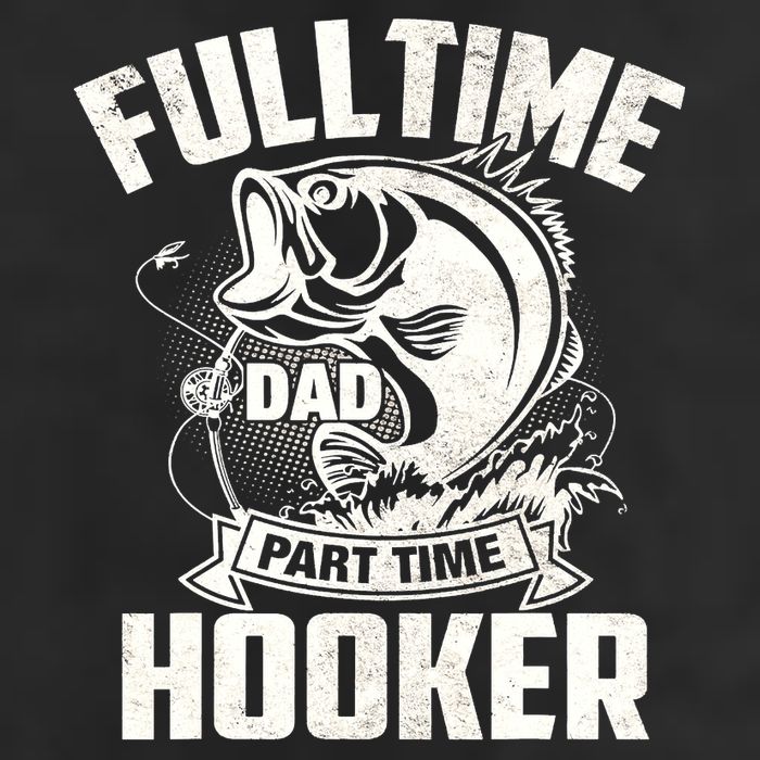 Full Time Dad Part Time Hooker Funny Father's Day Fishing Microfiber Hand Towel