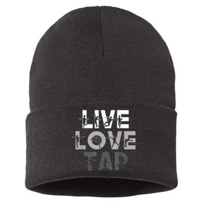 Funny Tap Dancing Design Live Love Tap Dance Sustainable Knit Beanie