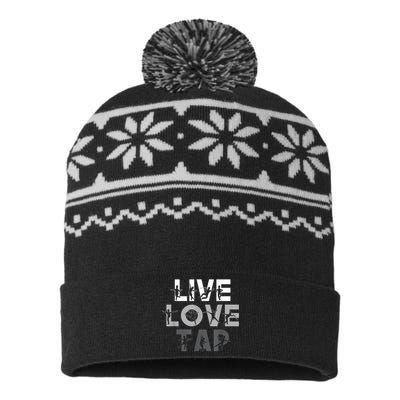 Funny Tap Dancing Design Live Love Tap Dance USA-Made Snowflake Beanie