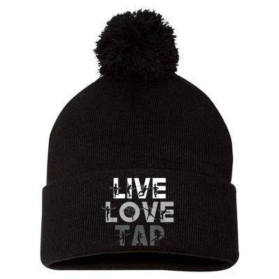 Funny Tap Dancing Design Live Love Tap Dance Pom Pom 12in Knit Beanie