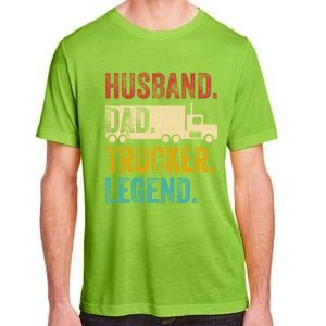 Funny Truck Driver Trucking Men Husband Dad Trucker Legend Adult ChromaSoft Performance T-Shirt