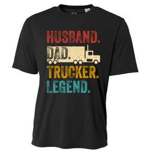 Funny Truck Driver Trucking Men Husband Dad Trucker Legend Cooling Performance Crew T-Shirt