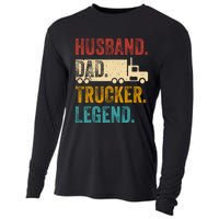 Funny Truck Driver Trucking Men Husband Dad Trucker Legend Cooling Performance Long Sleeve Crew