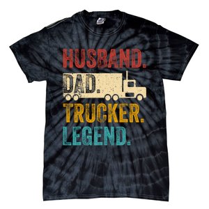 Funny Truck Driver Trucking Men Husband Dad Trucker Legend Tie-Dye T-Shirt