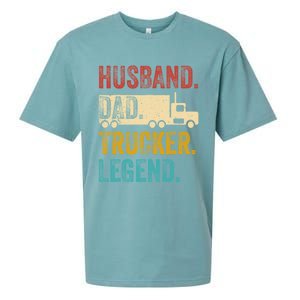 Funny Truck Driver Trucking Men Husband Dad Trucker Legend Sueded Cloud Jersey T-Shirt