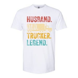 Funny Truck Driver Trucking Men Husband Dad Trucker Legend Softstyle CVC T-Shirt