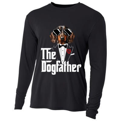 Funny The Dachshund Dog Father Dad Weiner Dog Christmas Cooling Performance Long Sleeve Crew