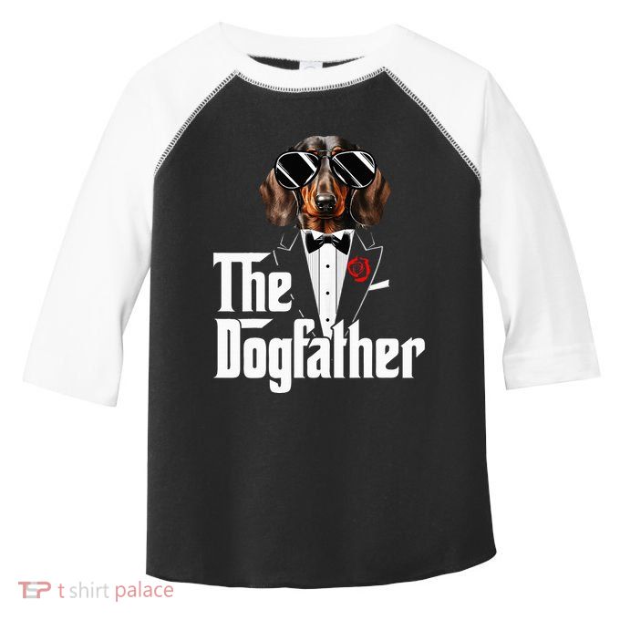 Funny The Dachshund Dog Father Dad Weiner Dog Christmas Toddler Fine Jersey T-Shirt