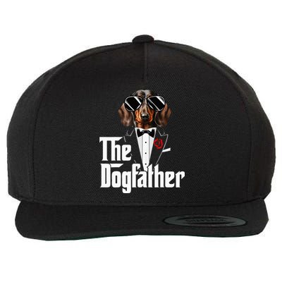 Funny The Dachshund Dog Father Dad Weiner Dog Christmas Wool Snapback Cap