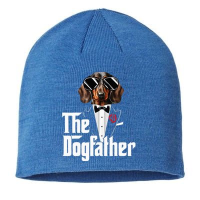 Funny The Dachshund Dog Father Dad Weiner Dog Christmas Sustainable Beanie