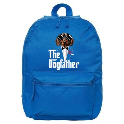 Funny The Dachshund Dog Father Dad Weiner Dog Christmas 16 in Basic Backpack