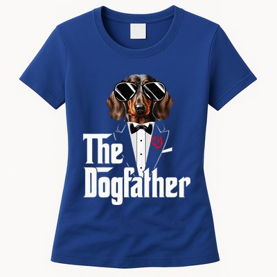 Funny The Dachshund Dog Father Dad Weiner Dog Christmas Womens T-Shirt