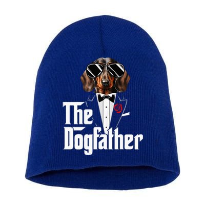 Funny The Dachshund Dog Father Dad Weiner Dog Christmas Short Acrylic Beanie