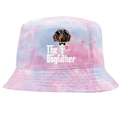 Funny The Dachshund Dog Father Dad Weiner Dog Christmas Tie-Dyed Bucket Hat