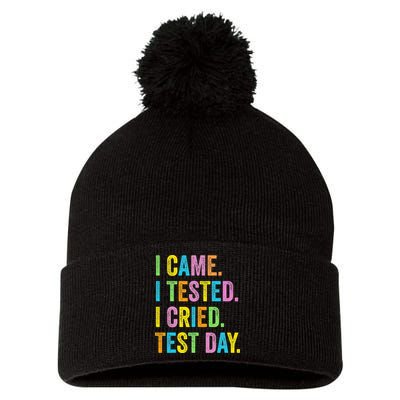 Funny Test Day 2025 Teens Last Day Of School Pom Pom 12in Knit Beanie