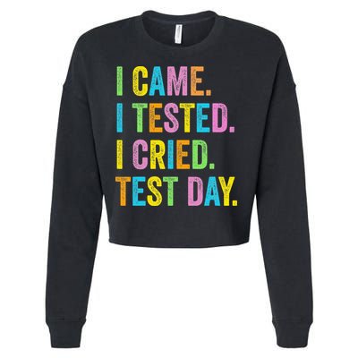 Funny Test Day 2025 Teens Last Day Of School Cropped Pullover Crew