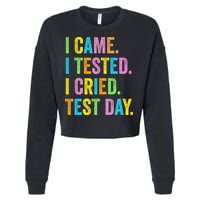 Funny Test Day 2025 Teens Last Day Of School Cropped Pullover Crew