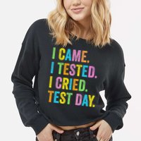 Funny Test Day 2025 Teens Last Day Of School Cropped Pullover Crew
